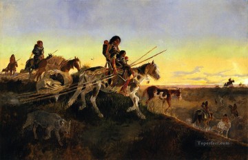  jagd - suche neues Jagdrevier 1891 Charles Marion Russell Indianer